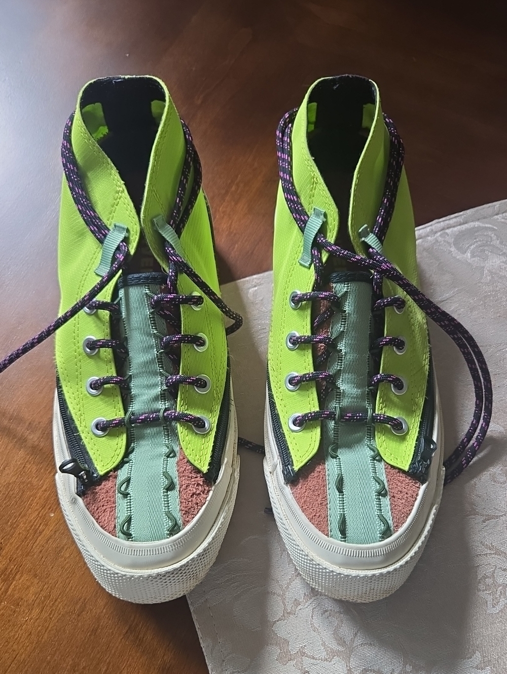 Converse Women’s Neon Green Multi-Accent High-Top Sneakers